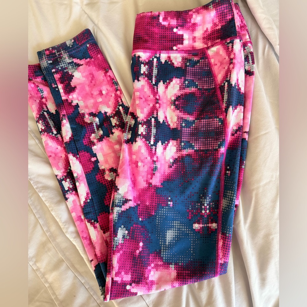 The North Face Pink and Blue Floral Leggings